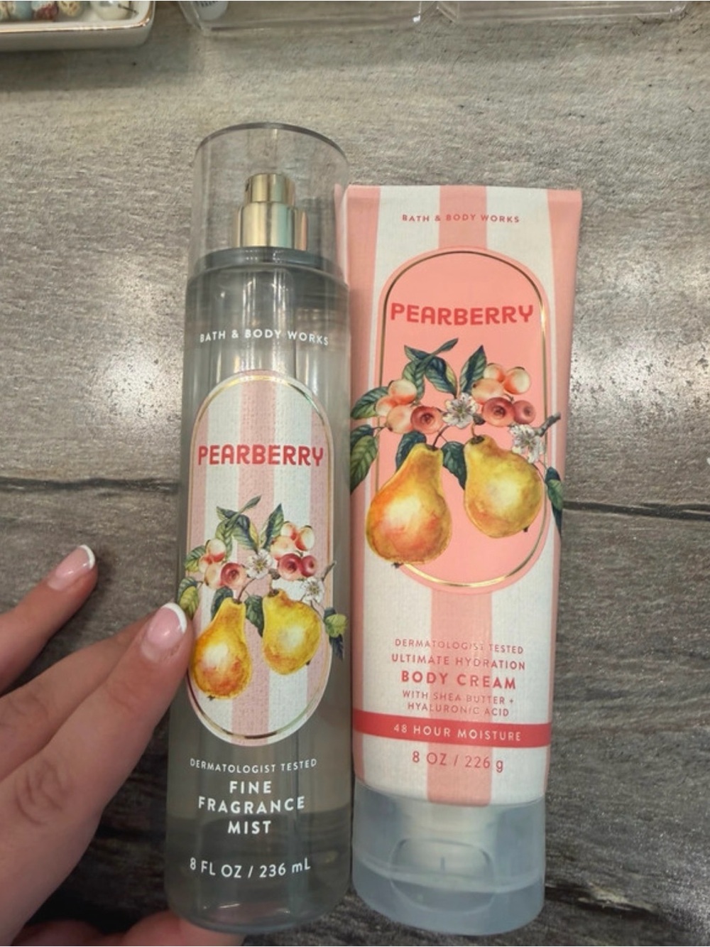 Bath & Body Works Pearberry Fine Fragrance Mist & Body Cream - Pink, Yellow